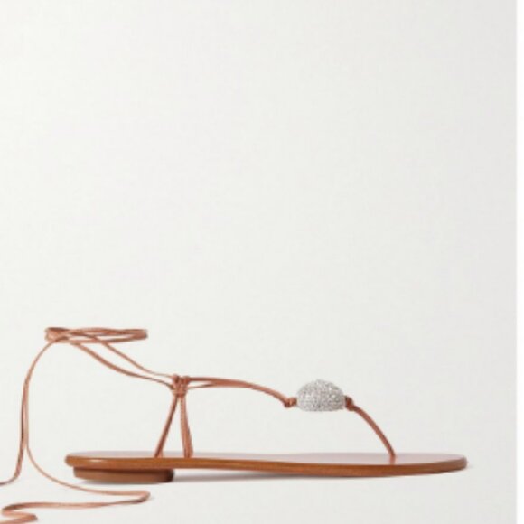 Aquazzura Jackie Crystal flat sandals - size 38 - Picture 6 of 7